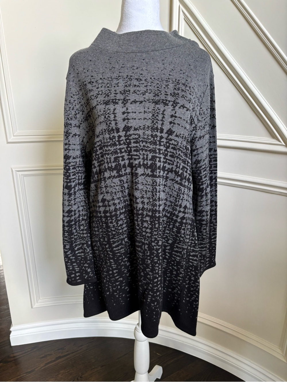 Style & Co. Gray Ombre Turtleneck Pullover Sweater